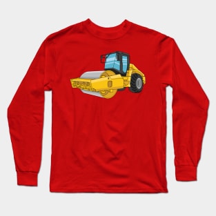 Road roller cartoon illustration Long Sleeve T-Shirt